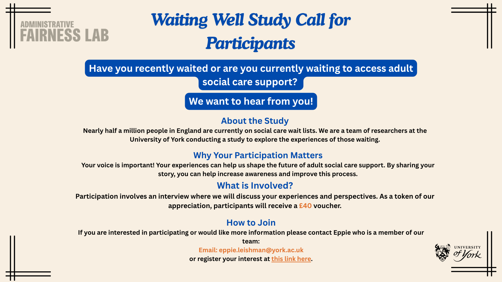 Waiting for adult social care - research study