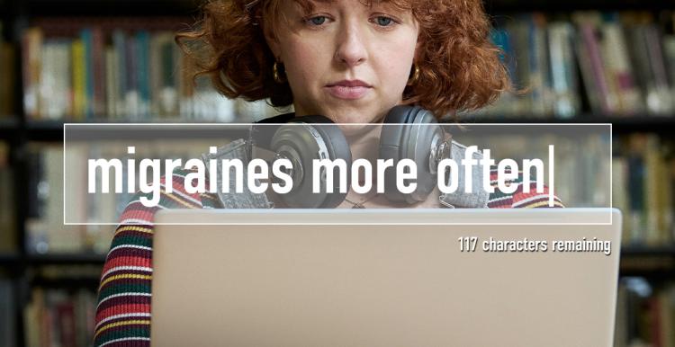 NHS online GP access - woman with migraines