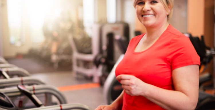 Female on a treadmill