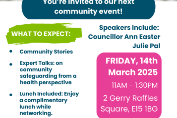 Booking information for community Safeguarding Event