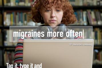 NHS online GP access - woman with migraines