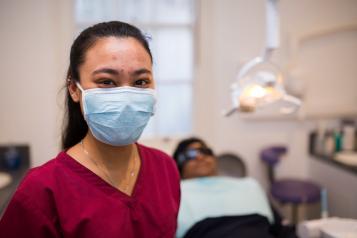 lady wearing a mask