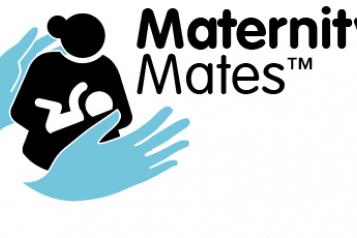 Maternity Mates logo, woman carrying baby